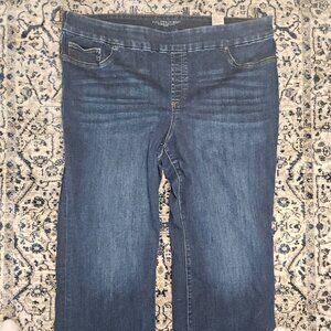 Chico’s Pull On Slim Boot Dark Wash Jeans Womens 18 Regular Minimalist Casual